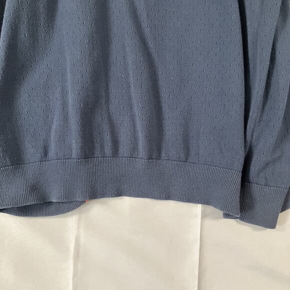 H&M Cardigan Sweater Mens XL Blue Red White Button Up Lightweight Organic Cotton - Picture 14 of 14